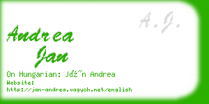 andrea jan business card